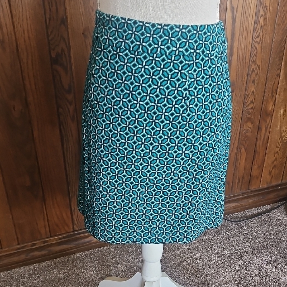 LOFT Geometric Blue Skirt